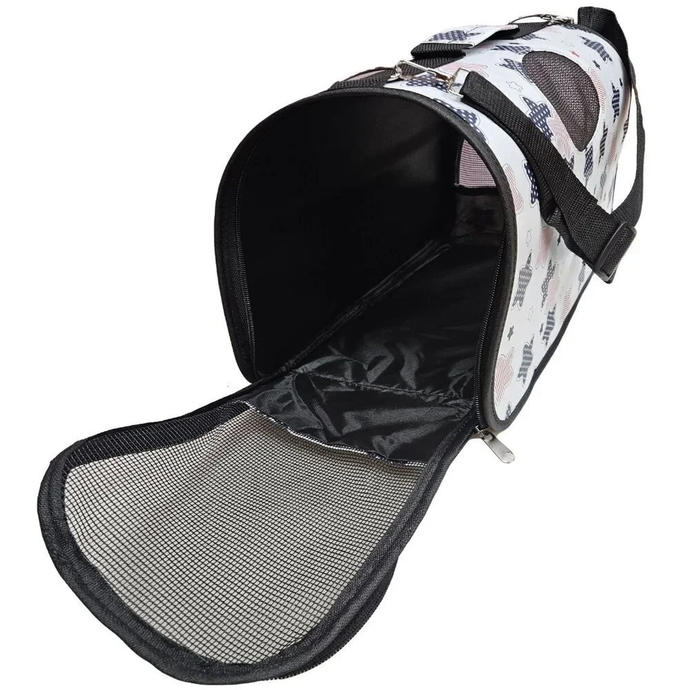 Pet Carrier, Beige with Stars Print